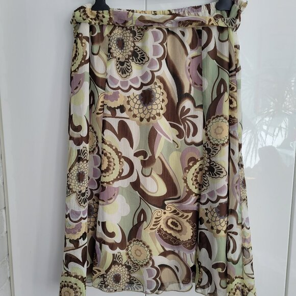 Vintage 90s Y2K Floral Midi length Skirt Size 16 - Picture 4 of 6